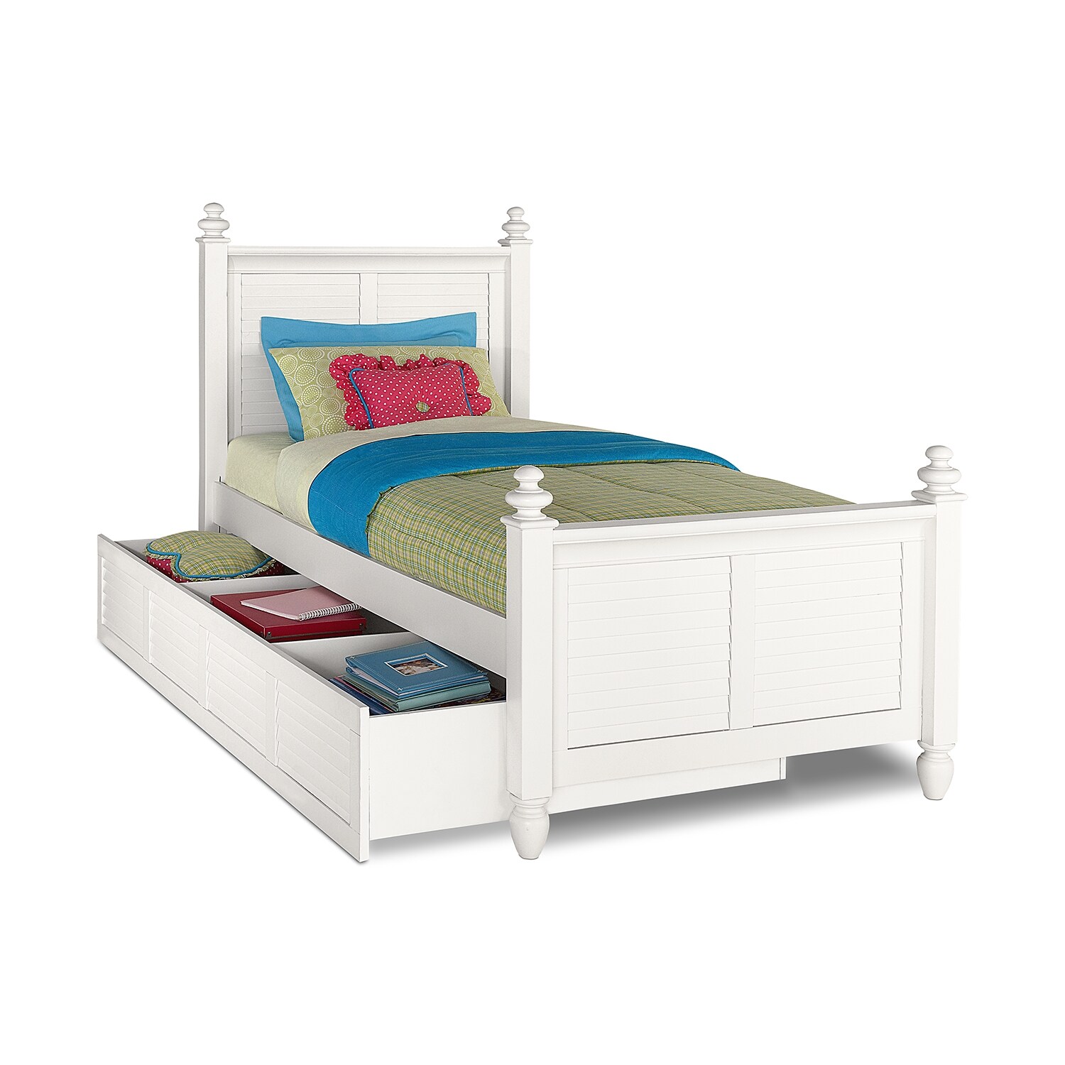 Seaside Twin Bed With Trundle White Value City Furniture
